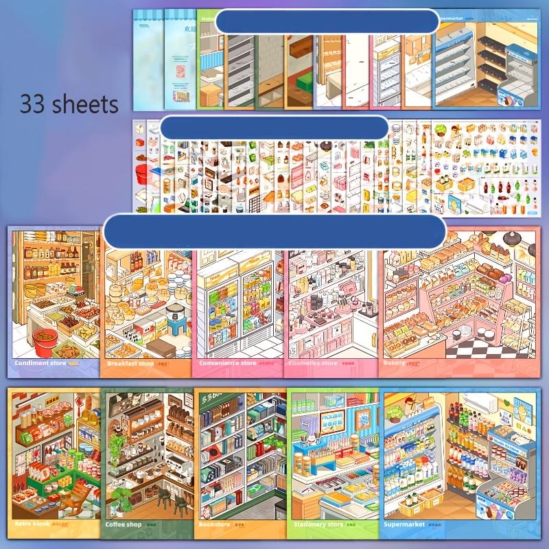 Mr. Paper 33pcs/book Miniature Scene Collection 8.0, 3D Diorama Stickers, Creative Journal Decor, Collector's Series Material