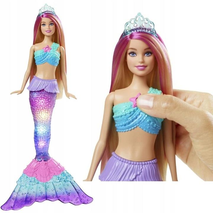 Lalka Barbie Malibu Syrenka Migoczące Światełka
