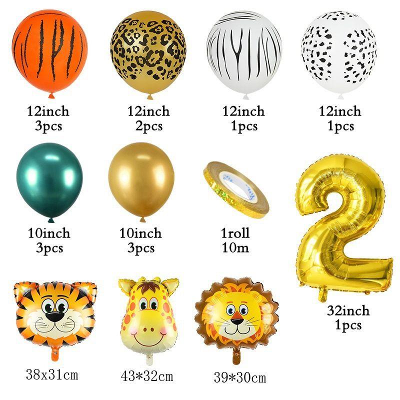 Forest Animals-Themed Aluminum Mold Digital Balloon Party Set for First Birthday Decorations