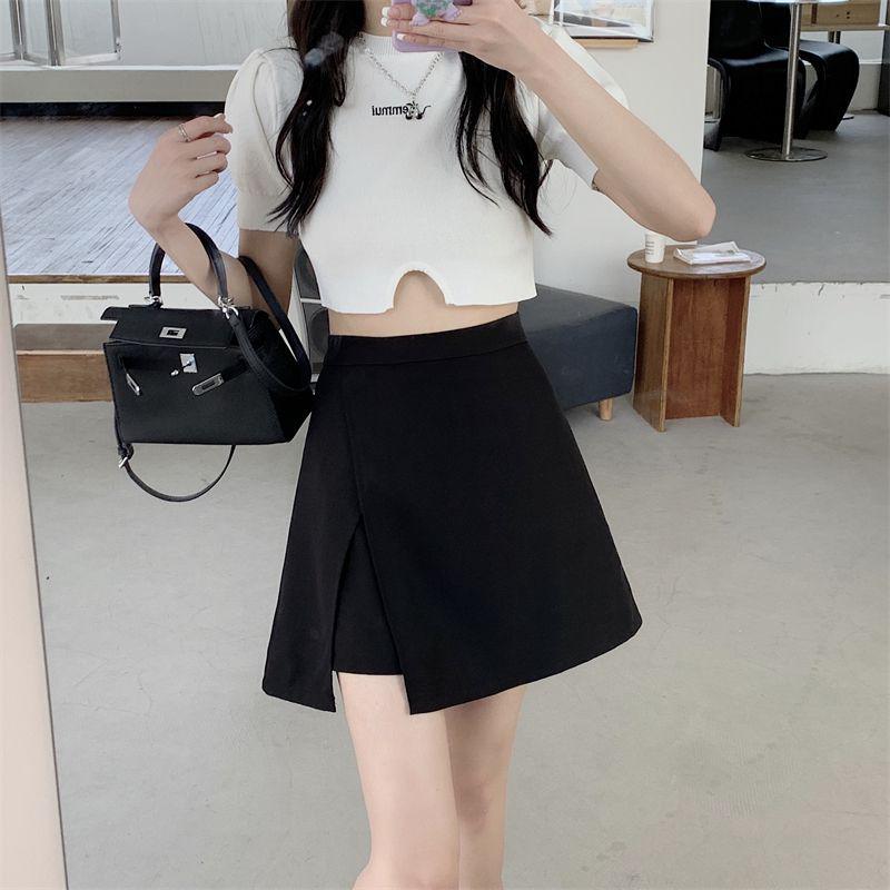 Plus Size High Waist Slimming Irregular Bodycon Skirt - Sexy Tummy-Concealing Slit Skirt for Women (Spring/Summer)