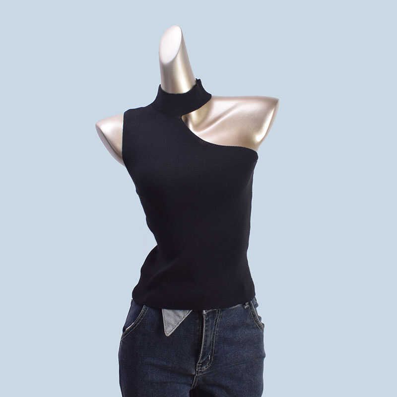 

American Style Halter Spaghetti Straps Vest Women s Summer New Outdoor off-the-Shoulder Inner Wear Chic Sexy Sleeveless Short Tops Black All yards