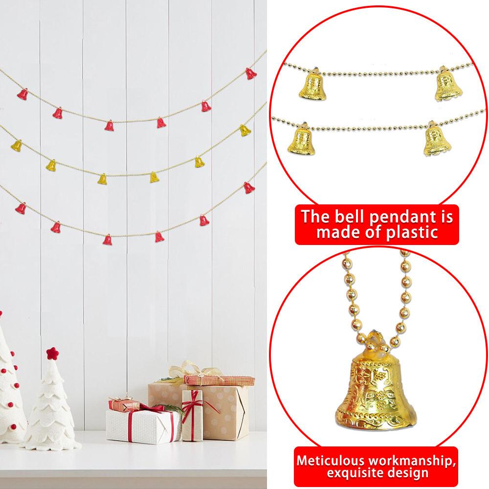 Delightful 2 Meter Christmas Bell String Decorative Plastic Bells For Festive Celebrations