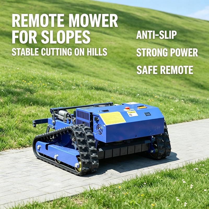 European Spot Garden Land Reclamation RC Lawn Mower Robot Lawn Mower Crawler Off Road Chassis, CE Certified Remote Weeding