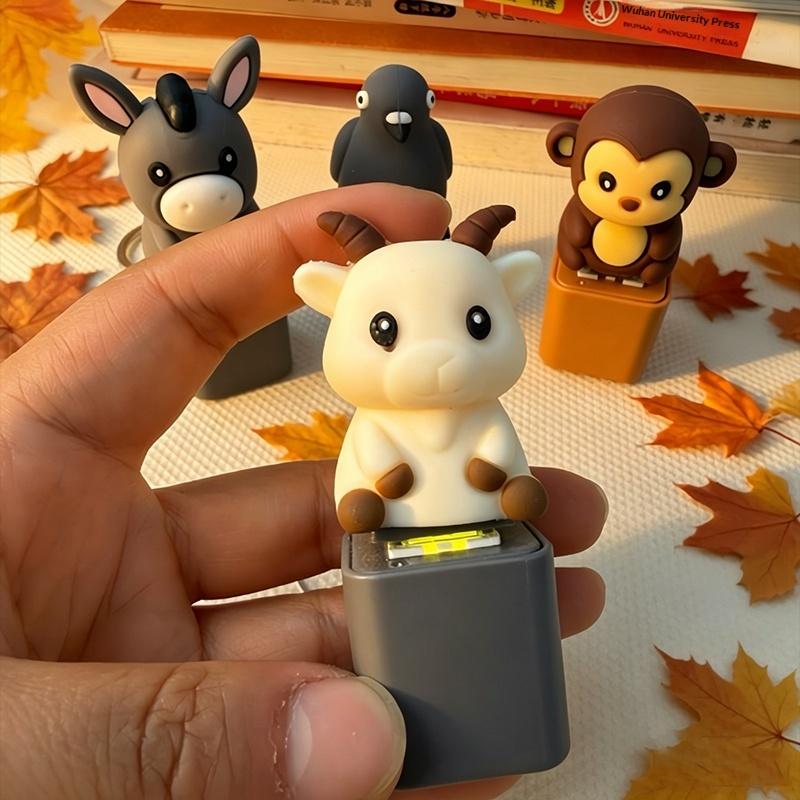 Monkey, Pigeon, Donkey Little Seagull Animal Keychain, Illuminated Clicker, Adult Stress Relief And Anxiety Sensing Toy
