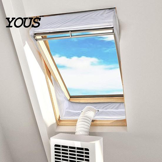 Window Air Conditioner Kit Seal Cloth for Portable AC, Adjustable No Drill Vent Kit, Fabric Cover Sliding