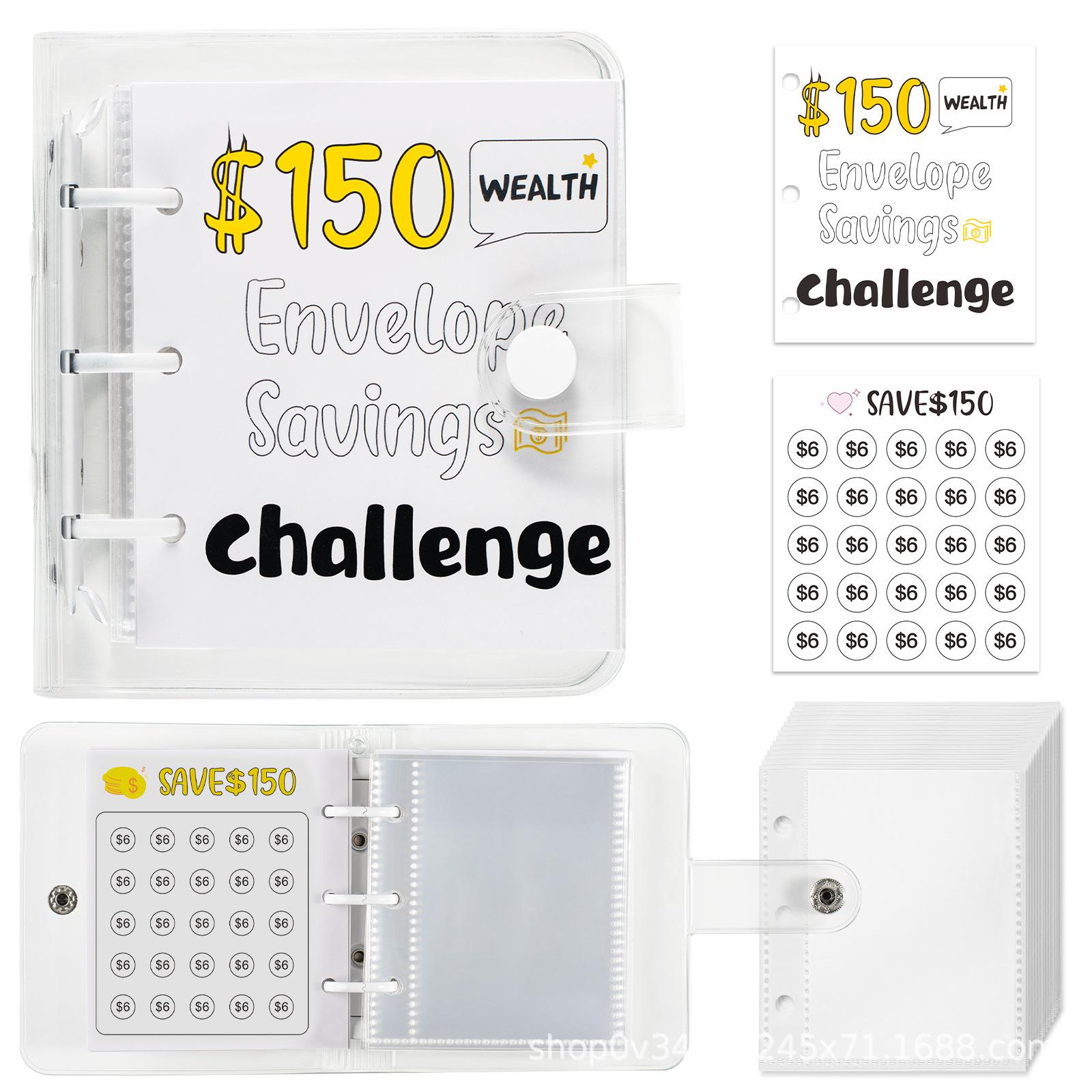 

Міні Папка для Збереження Грошей ПВХ Конверт Челендж на Заощадження для Бюджетного Планувальника 500 білий