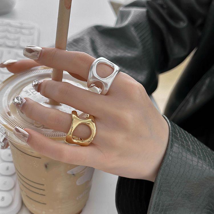 Women's Adjustable Wide Band Ring - High-End Metal with Creative, Sweet, and Cool Style