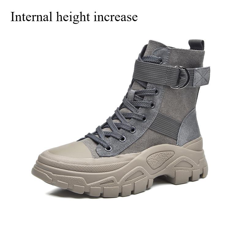 Women's Boots Autumn Three-color Motorcycle Thin Breathable Height-enhancing Short Boots