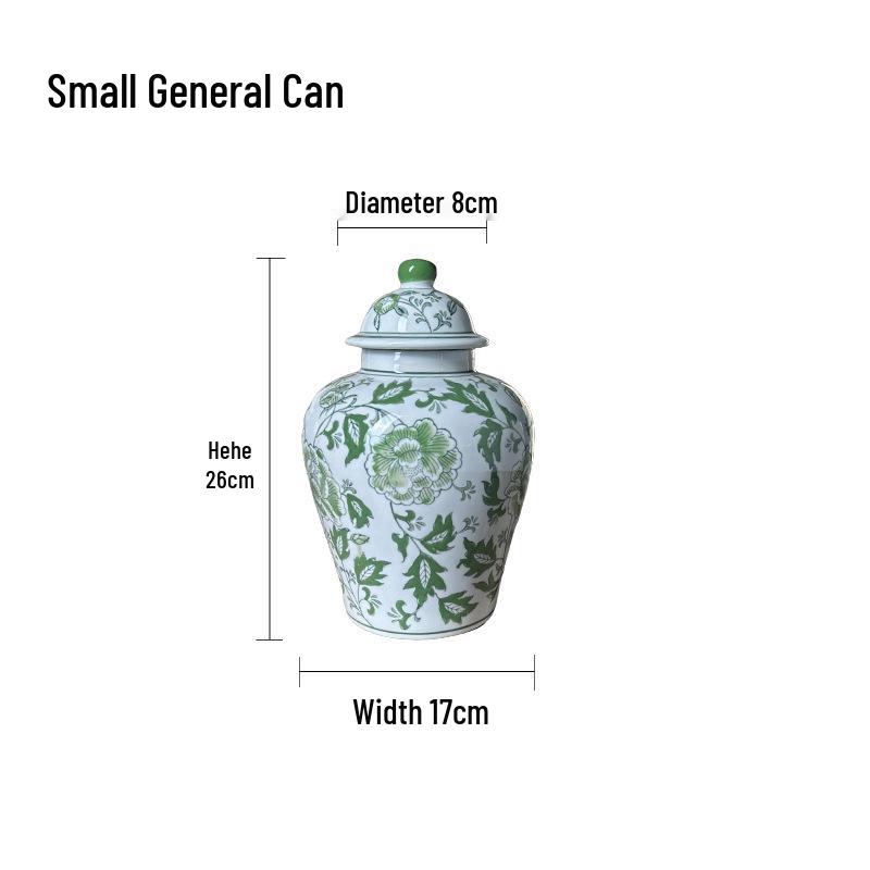 Green Ceramic Vase: High-End Retro Blue