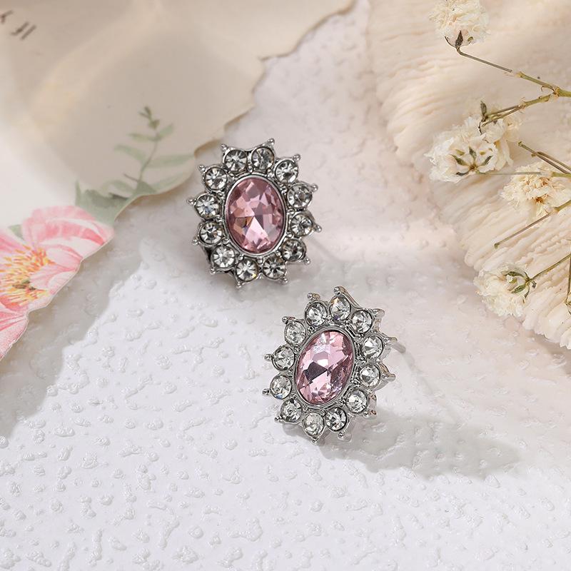 Women's Light Luxury Women's Colored Zircon Earrings, Colorful Treasure Earrings, Multi-color.
