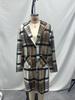 2025 Plaid Woolen Long Overcoat: Autumn/Winter Women's Lapel Outerwear, Single-Breasted Design.