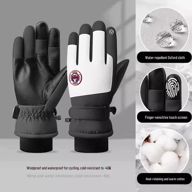 Unisex Winter Ski Gloves: Warm, Windproof, Water-Repellent with Touchscreen Capability for Outdoor Sports and Riding