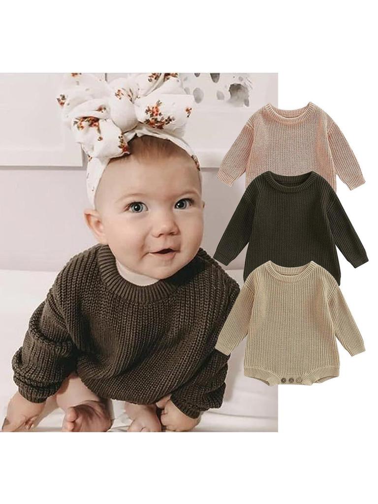 European and American Cotton Baby Romper - Free Shipping, Autumn/Winter, Snap Crotch Sweater