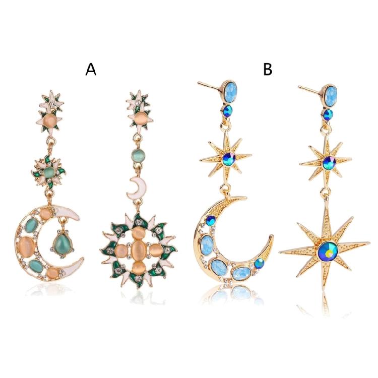Moon Sun Earrings Drop Dangle Earrings Alloy Material Party Jewelry for Girls
