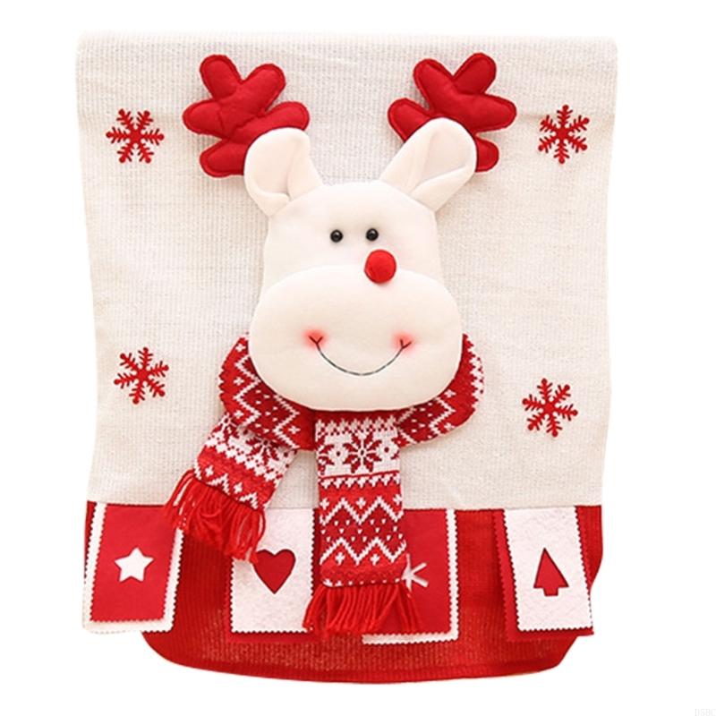 Christmas Themed Santa Chair Cover Machine Washable Cloth Quick Assembly Dining Room Living Room Decoration
