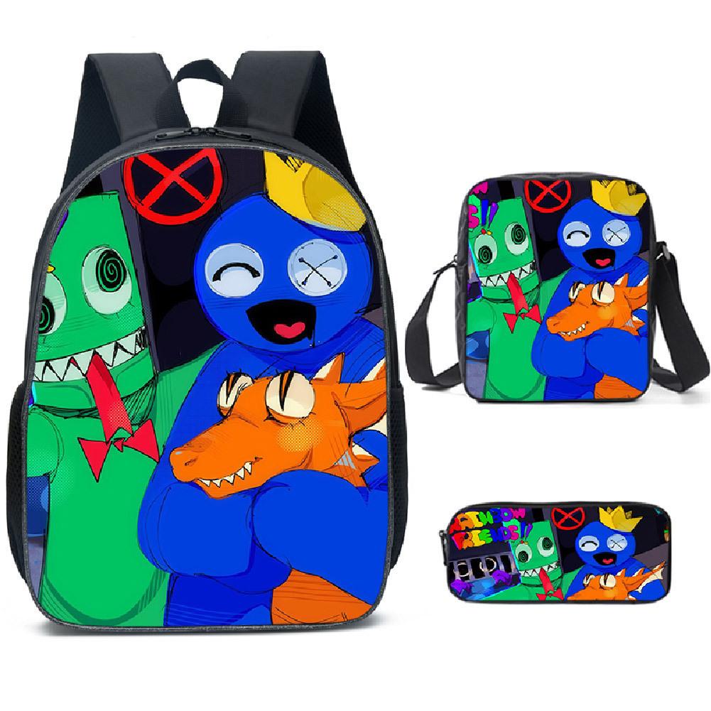 Rainbowfriends Rainbow Friends Elementary School Bag Backpack Three-Piece Backpack pencil bag
