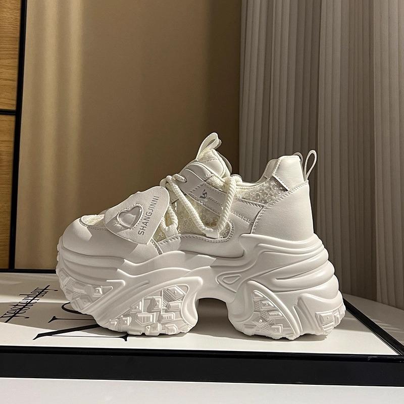 Outdoor Niche Racing Shoes Inner Height Increase Women's New Mesh Breathable Jogging Casual Sports Shoes