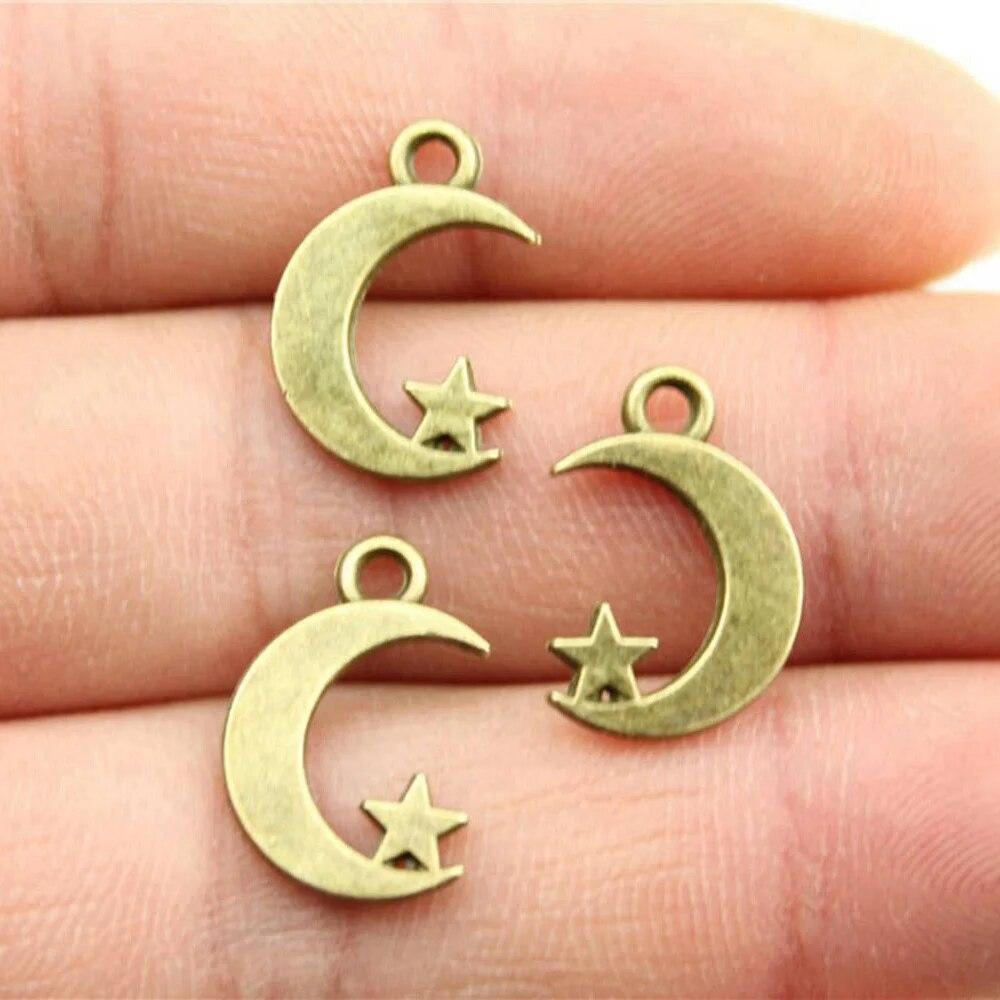 

Подвески «Маленькая луна» Симпатичные винтажные украшения A19-20pcs-12x7mm
