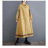 Loose Plus Size Splicing Casual Simple Embroidery Sweet Long Sleeve Dresses