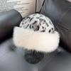 Women's 2025 Retro Leopard Print Mongolian Hat - Winter Thick, Warm Ear Protection, Fashionable Versatile Plush Hat
