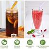 [10 Pcs] Reble Glass Straws Shatter Resistant - 9" x 10 mm Bent Multicolor Drinking Reble Straws With 2 Cleaning Brushes for Coffee,Milkshakes,Juice