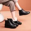 Fashion GKTINOO Fashion Winter Women Genuine Leather Ankle Boots Female Thick Wool Warm Snow Boots Mother Waterproof Non-slip Booties