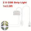 USB COB LED Cabinet Light, Touch Dimmable Strip, 5V IP65 1m for Kitchen, Wardrobe, Showcase