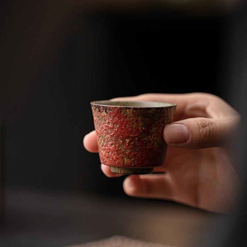 Manshanhong horseshoe cup retro ceramic teacup tea tasting cup household personal tea small cup kung fu tea set single cup