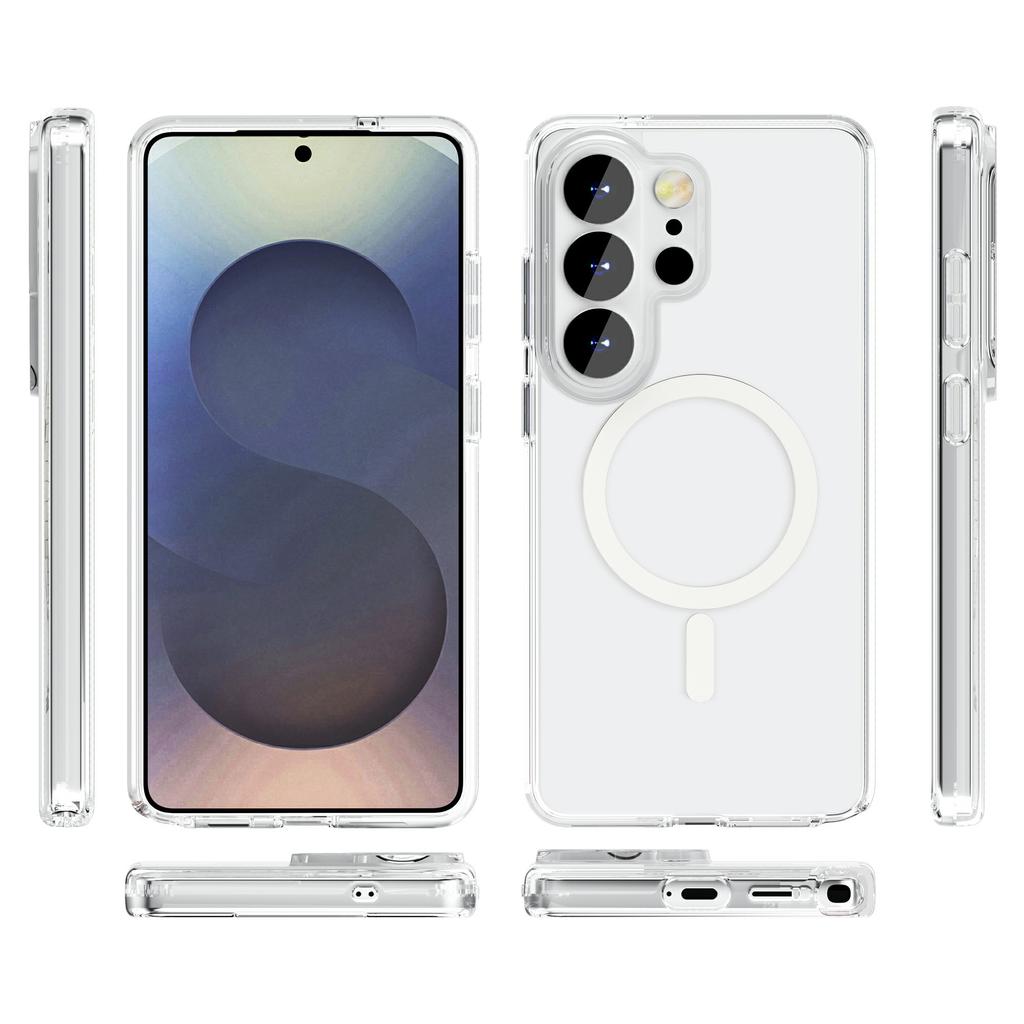 For Samsung Galaxy S26 Ultra Magnetic Case PC + TPU Clear Phone Cover