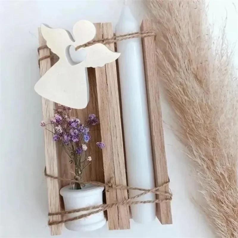 1/2PCS Crystal Glue Diy Epoxy Resin Three-dimensional Ornaments Easter Stereo Cute Angel Gypsum Candle Ornaments Silicone Mold