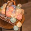 USB LED Cotton Macaron Colors Thread Ball Festoon Light String Garden Camping Party Decor Garland Lamp Wedding Outdoor Balcony