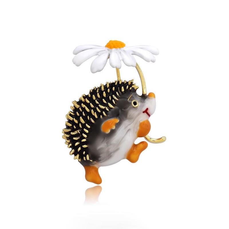 

Милая японская брошь в виде ёжика, женская креативная универсальная эмалевая брошь в виде животного, персонализированная булавка для костюма с ювелирными изделиями