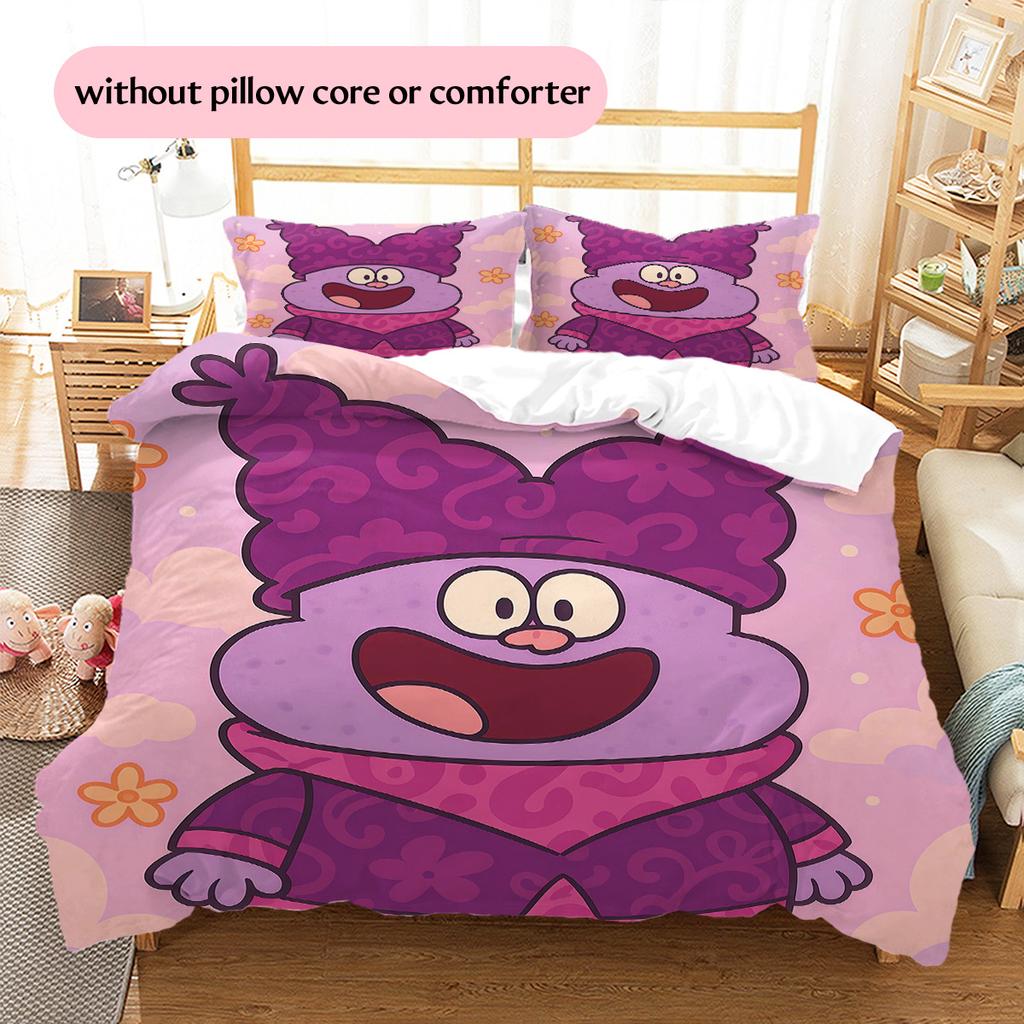 Chowder Muster Bettwäsche Steppdecke Set Heimdekoration Geschenk (1 Bettbezug + 2 Kissenbezüge (ohne Füllung))