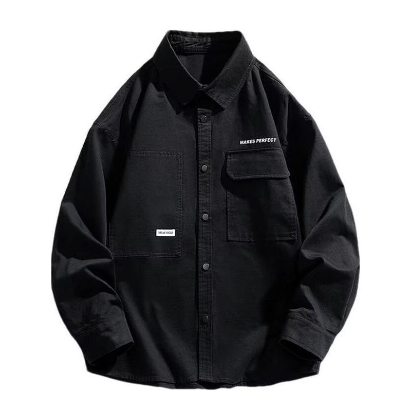 Retro Japanese Style Oversized Youthful Pocket Workwear Jacket – Autumn Casual Shirt