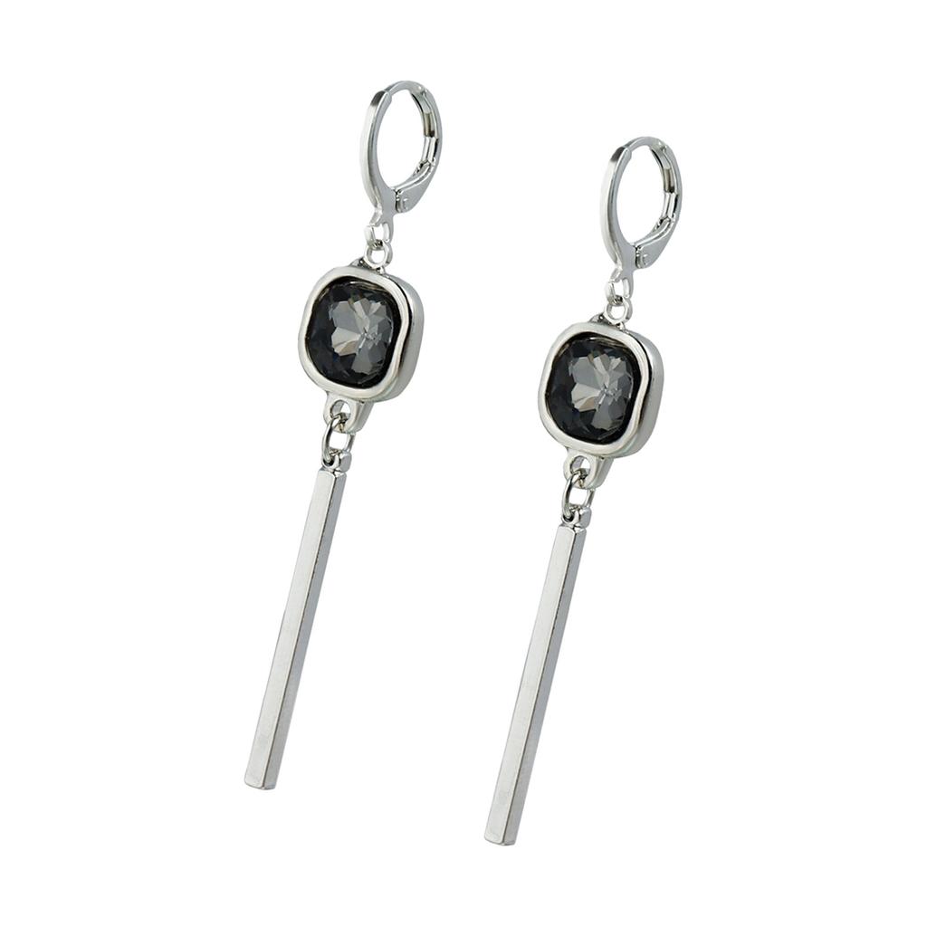 Comfortable Fit Geometric Square Black Diamonds Crystals Necklace Set Ideal For All Day Comfort And Formal Gatherings