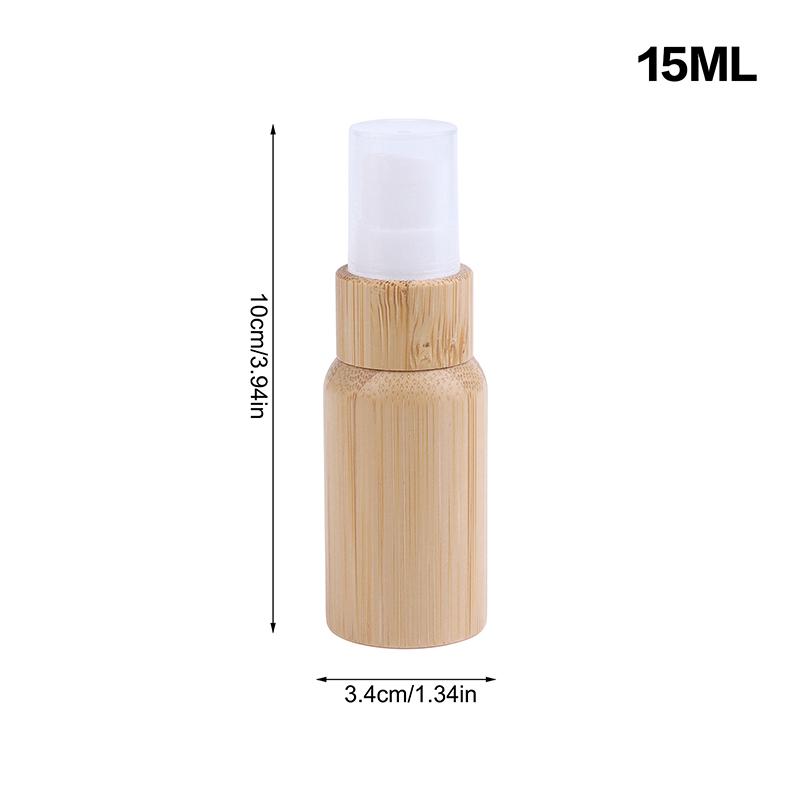 10–100ml Refillable Bamboo Lotion Bottle – Press-Type Container for Cream, Gel, Moisturizer, and Liquid Cosmetics