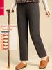 Fleece-Lined Women's Wool Pants for Elderly - Loose, Straight, Autumn/Winter Style
