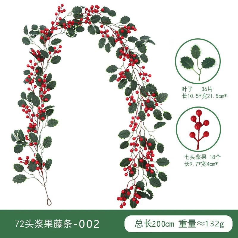 Artificial Red Berry Vine Garland Christmas Decor Holiday Party Home Wedding Styling