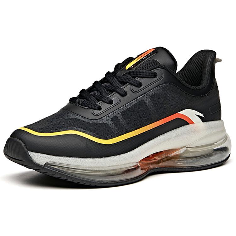 New Anta Cushioned Slip-Resistant Abrasion-Resistant Breathable Low-Top Running Shoes Men's Black White 912045500-4