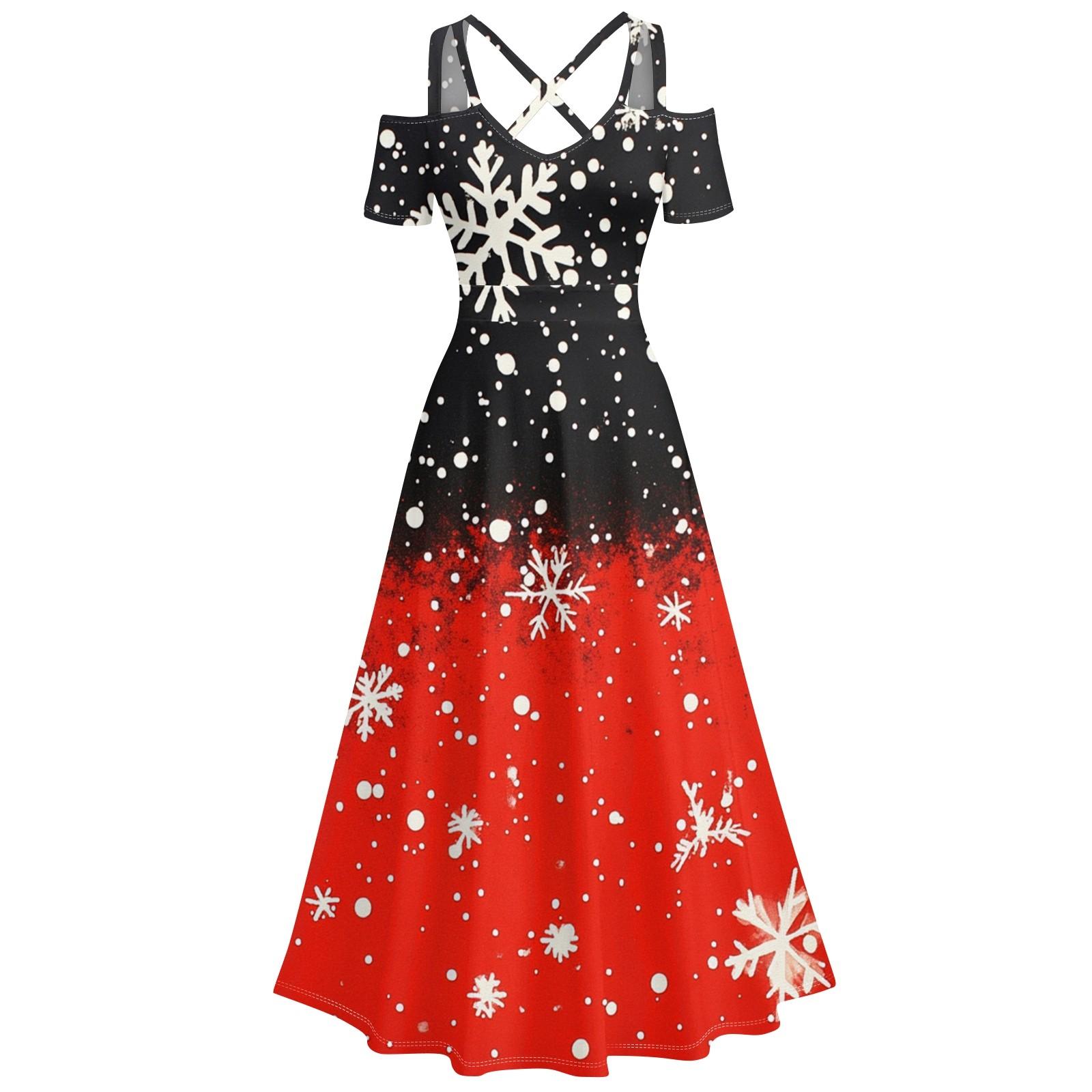 

Женское повседневное и модное платье с принтом, сексуальное, на подтяжках, ретро, большое платье-качели XXL красный