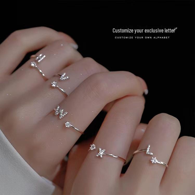 Exquisite Women's 26 Letter Open Ring - European & American Design