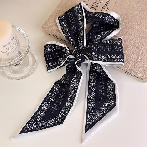Gentle Yellow Small Silk Scarf Women's Spring Long Streamer Small Scarf Decorative Headband Multi-functional Binding Bag Belt