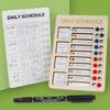 Portable Chores Chart for Kids with Double Sided Chore Cards and Marker Wood Chores Chart Children Daily Checklist Board
