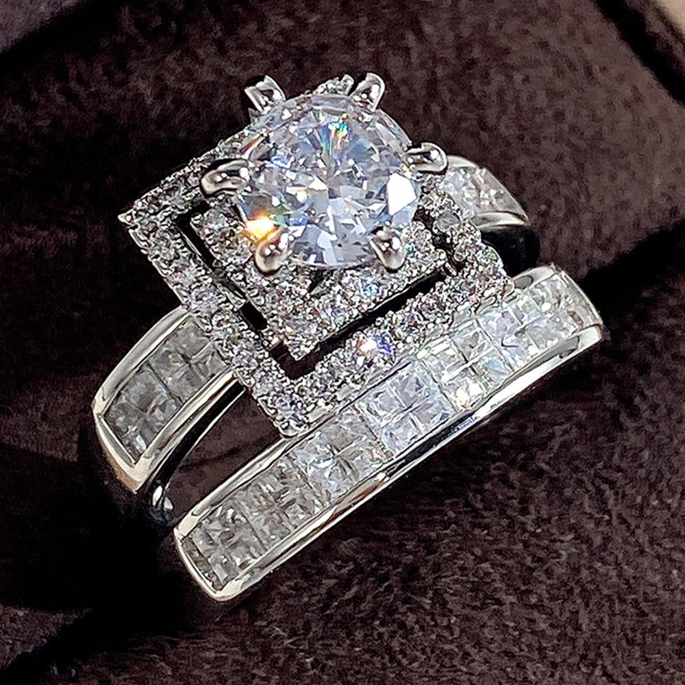 Xiaomi Huitan Trend Sets Rings Jewelry for Women Full Paved Brilliant CZ Stone Fashion Finger Accessories Engagement Bands Accessories