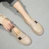 First Layer Cowhide Sole Loafers Women's 2025 Spring New Retro Breathable Single Shoes Thick Sole Large Size Small Leather Shoes Tide