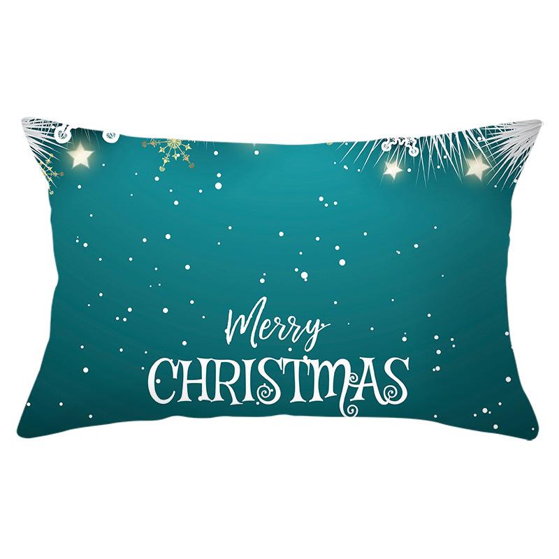 Christmas Series Peach Skin Waist Pillowcase Rectangular Sofa Cushion Cover Bedside Pillowcase Home