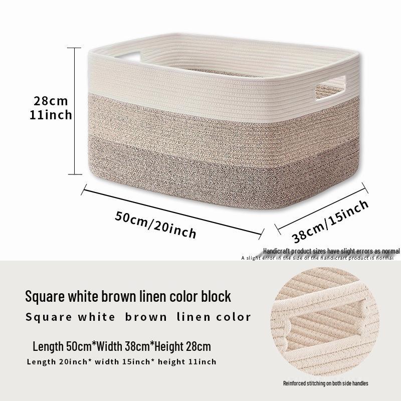 Cotton Rope Woven Basket: Desktop Organizer & Toy Storage