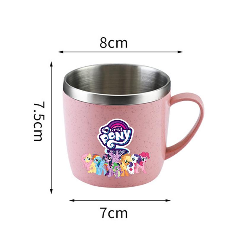 My Little Pony Water Bottle Kawaii Stainless Steel Cups Handle Coffee Milk Mug Tea Drink Home Office Gift Women for Kid Friendly Entertaining Fun Play