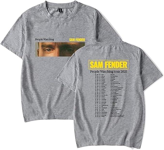 Sam Fender Merch People Watching Tour 2026 TShirt Printed Graphic Casual Loose Fit Holiday Tops S