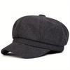 1Women's herringbone pattern octagonal beret hat, outdoor fashion casual hat suitable for autumn and winter travel, seaside parties